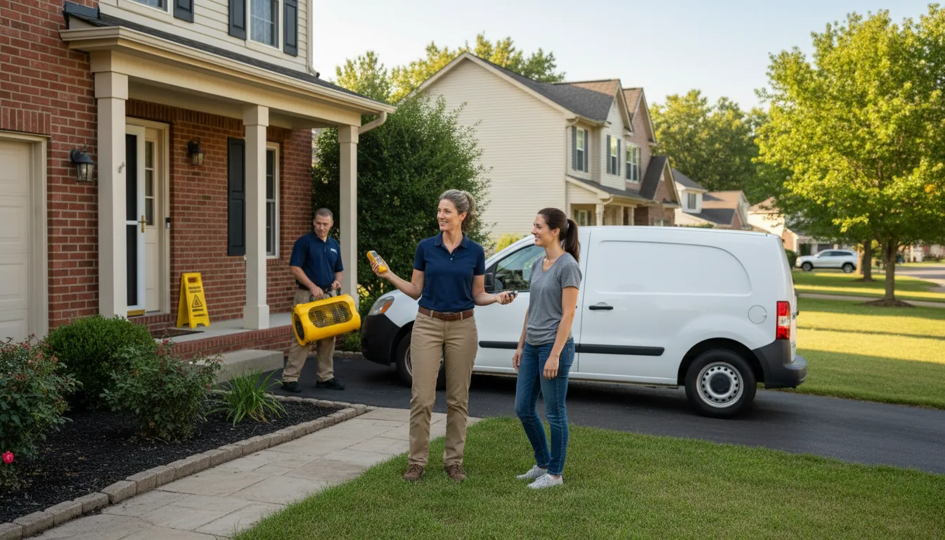 Residential water damage restoration in Wellington, IL